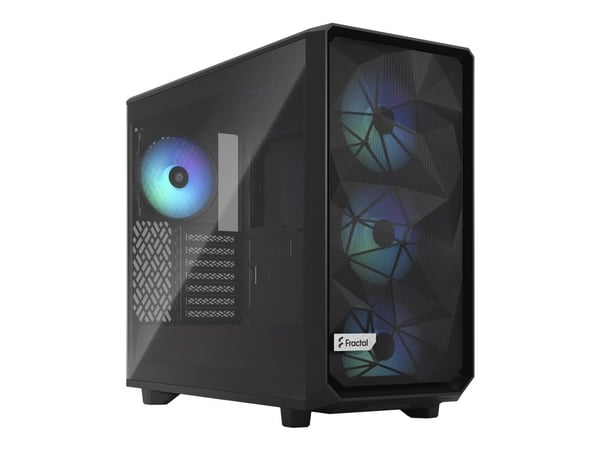 Fractal Design Meshify 2 Lite - Tower - utökad ATX - genomskinlig sidopanel (härdat glas) - ingen strömförsörjning (ATX) - RGB svart TG ljuston - U...