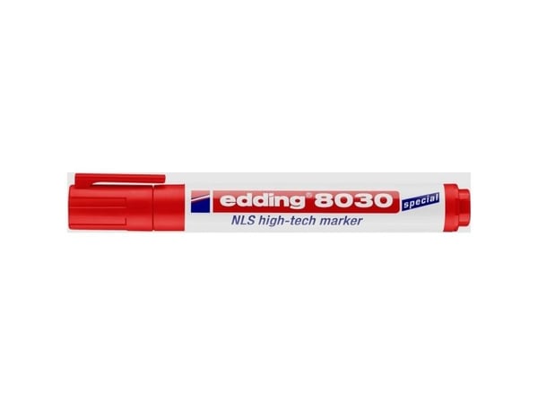 Edding 8030 NLS High-Tech, Pyöreä pää, Punainen, Muovi, 1,5 mm, 3 mm, Metalli