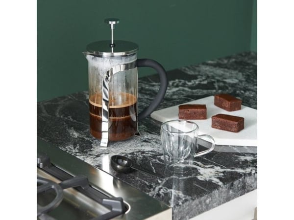 Leopold Vienna LV01533, Kanne, 1 L, Svart, Rustfritt stål, Transparent, Glass, Plast, Rustfritt stål