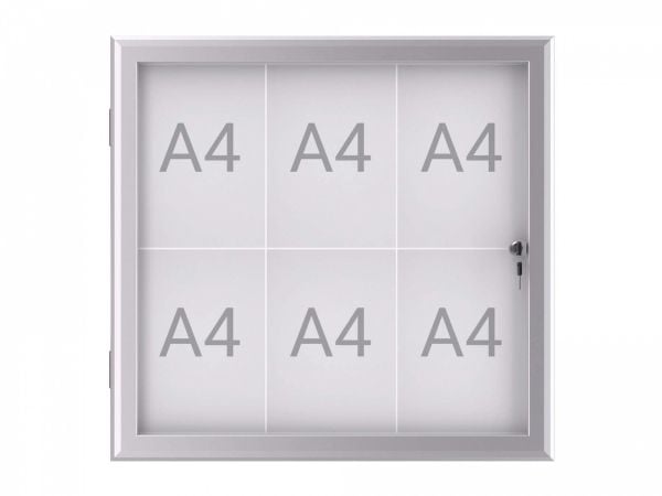Maul infoskåp MAULexcite för pappersformat 6 x A4 regnskärmat utomhusområde 6653608 aluminium silver 1 st