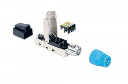 Intellinet 791199, RJ45, Blå, Hankjønn, Rett, Cat8.1, U/FTP (STP)
