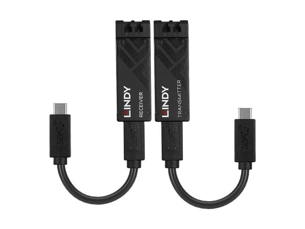 Lindy 43312, USB Type-C, LC, Hankjønn, LC, Svart, 100 m