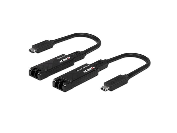 Lindy 43312, USB Type-C, LC, Hankjønn, LC, Svart, 100 m