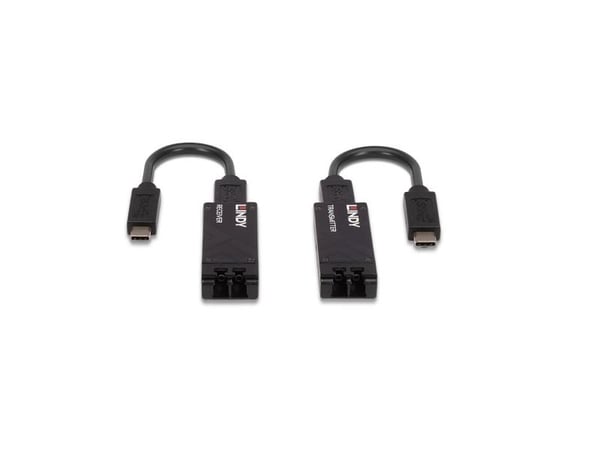 Lindy 43312, USB Type-C, LC, Hankjønn, LC, Svart, 100 m