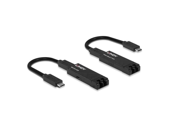 Lindy 43312, USB Type-C, LC, Hankjønn, LC, Svart, 100 m