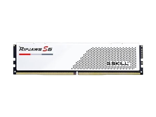 G.Skill Ripjaws S5 - DDR5 - sett - 64 GB: 2 x 32 GB - DIMM 288-pin - 5600 MT/s / PC5-44800 - CL36 - 1.25 V - ikke-bufret - ikke-ECC - matt hvit