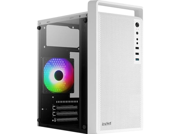 AeroCool PGS C Series CS-109-G-WT-v1 - MT - ATX - sidepanel med vindu (herdet glass) - ingen strømforsyning (ATX) - hvit - USB/lyd