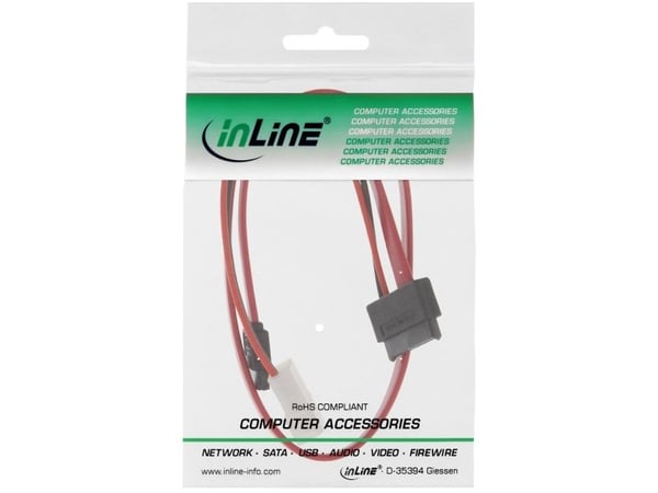 InLine 29608, 0,4 m, SATA I, SATA 7-pin, Hankjønn/hankjønn, Sort, 17 g
