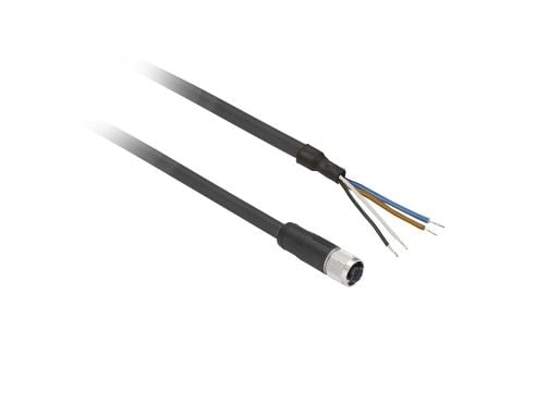 Schneider Electric XZCPV1141L5, 5 m, M12, Naaras, Musta, Polyvinyylikloridi (PVC), -25 - 80 °C