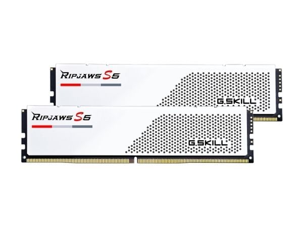 G.Skill Ripjaws S5 - DDR5 - sett - 32 GB: 2 x 16 GB - DIMM 288-pin - 6000 MHz / PC5-48000 - CL30 - 1.35 V - ikke-bufret - ikke-ECC - matt hvit