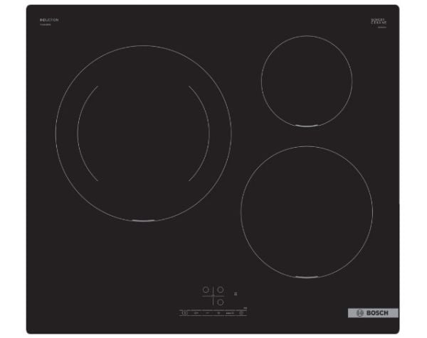 Bosch Serie | 4 PUE611BB5E - Induksjonskomfyrtopp - 4 plater - Nisje - bredde: 56 cm - dybde: 49 cm - uten ramme - svart