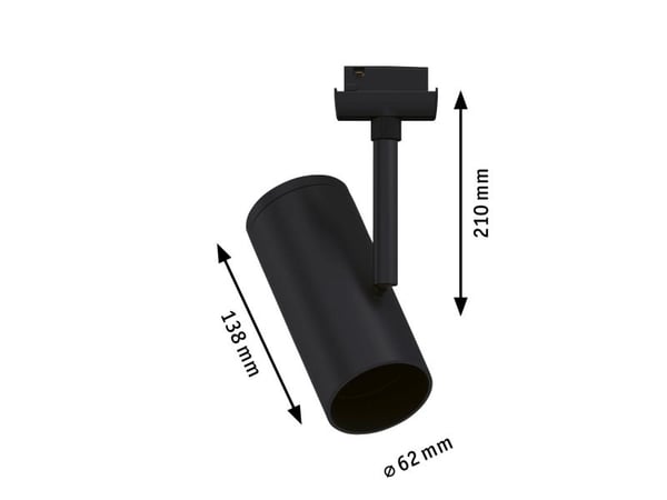 Paulmann 96979, Spotlight på skinne, E27, 0 ampuller, 230 V, Sort