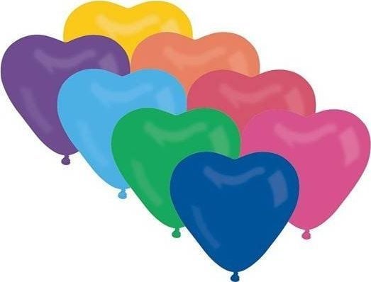 GMR ballonger miks farger hjerter - 29 cm - 50 stk