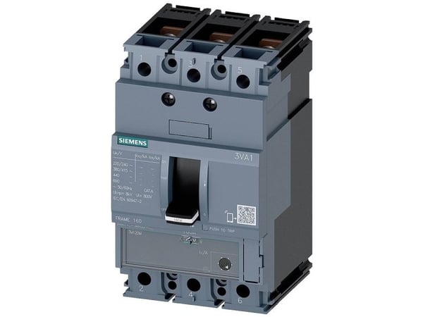 Siemens 3VA1140-5MH32-0AA0 -katkaisija, 1 kpl. Säätöalue (virta): 40 A (maks.) Kytkentäjännite (maks.): 690 V/AC (L x K x S) 76,2 x 130 x 70 mm, IP40