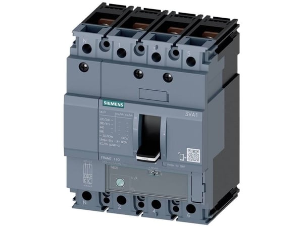 Siemens 3VA1140-4GE42-0AA0 Kretsbrytare 1 del Inställningsområde (ström): 28 - 40 A Kopplingsspänning (max.): 690 V/AC (B x H x D) 101,6 x 130 x 70 mm