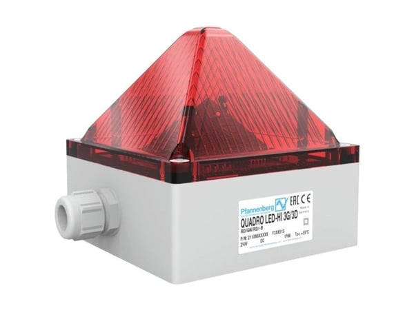 Pfannenberg Taskulamppu LED QUADRO LED-HI-3G/3D LV RD 21108635009 Punainen taskulamppu 24 V/DC 24 V/DC