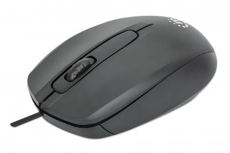 Manhattan 190190, Ambidextrous, Optisk, USB Type-A, 1000 DPI, Svart