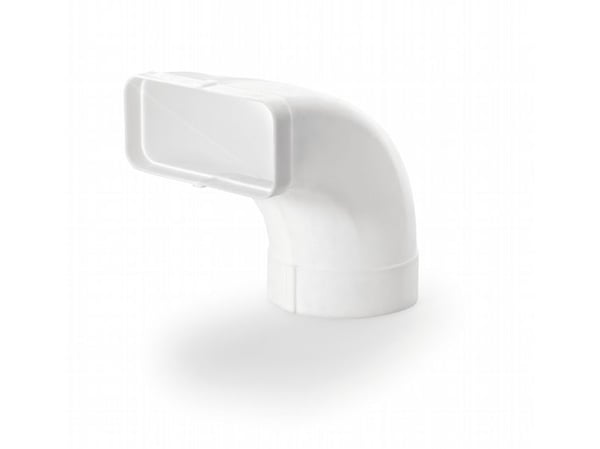 Silverline 90° böj med rund/platt adapter Ø150/89 x 222 mm, hög