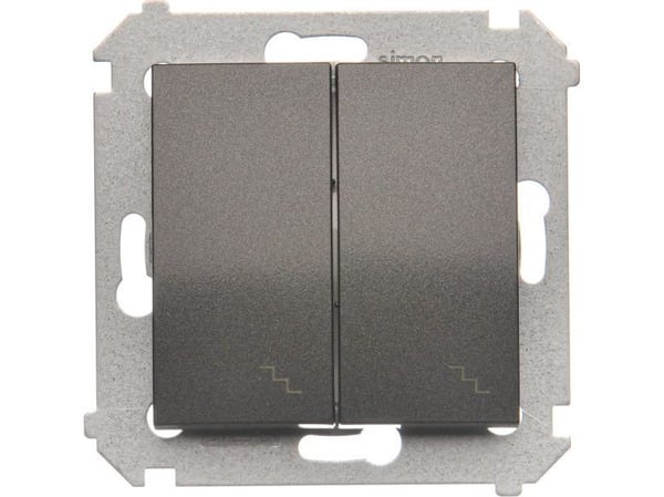 Kontakt-Simon DW6/2L.01/48, Anthracit, Plast, IP20, IP44, 250 V, 10 A, 75 mm