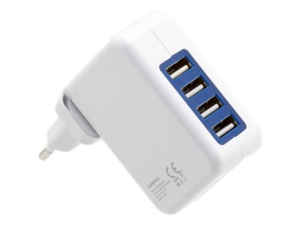 Omega lader 4x USB-A 2,4 A (42672)