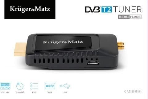 KRUGER & MATZ mini DEKODER DVB-T2 H.265 HEVC KM9999