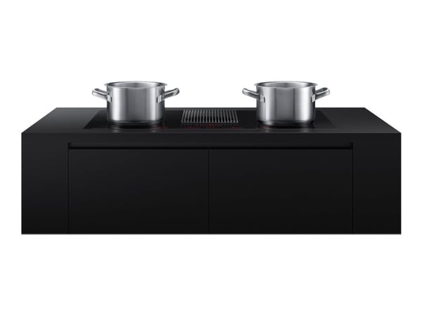 Samsung NZ84T9747VK - Induksjonskomfyrtopp - 4 plater - Nisje - bredde: 80.7 cm - dybde: 49.2 cm - Klasse A+ - svart med fallvindeksos (resirkulasjon)
