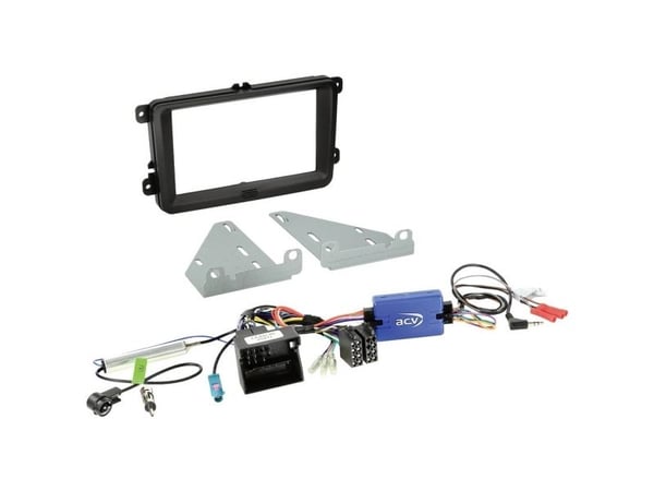 2-DIN kit Seat/Skoda/VW ratbetj./antenne sort