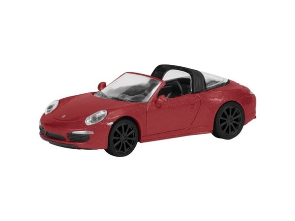 Schuco Porsche 911 (991) Targa 4S, Kaupunkiautomalli, Esikoottu, 1:87, Porsche 911 (991) Targa 4S, Poika/tyttö, Punainen