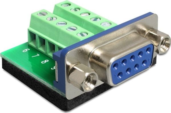 DeLOCK 65268, Sub-D 9 pin, Terminal block 10 pin, Vihreä