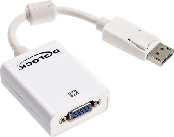 Delock - VGA-adapter - DisplayPort (hann) til HD-15 (VGA) (hunn) - 12.5 cm