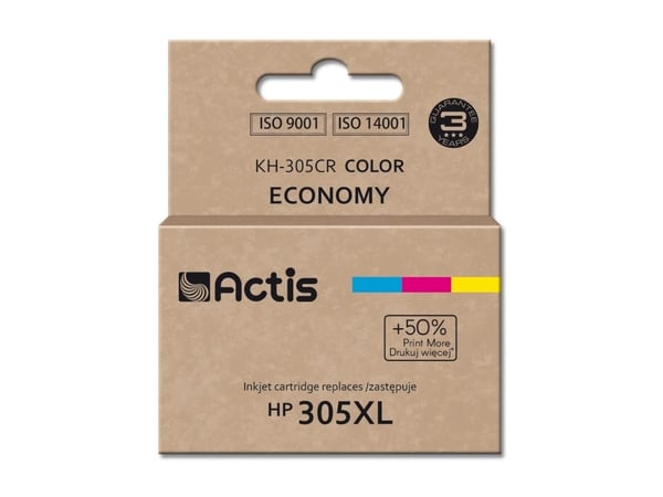Actis KH-305CR, Standard utskriftsproduksjon, Cyan, Fiolblå, Gult, Fargestoffbasert blekk, 18 ml, 1 stykker, Enkeltpakke