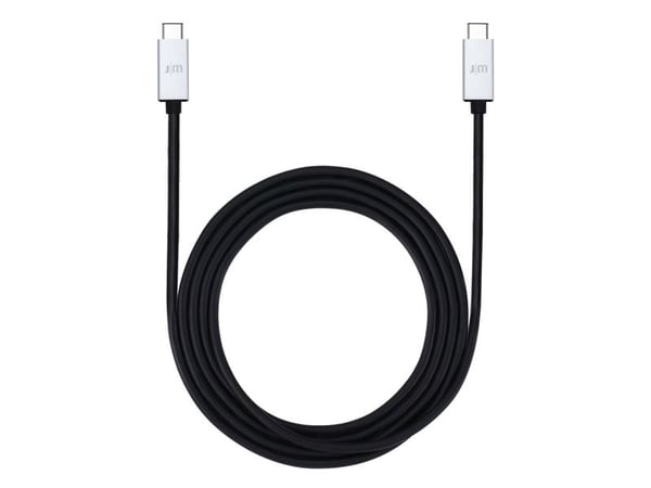 JustMobile AluCable USB-C - USB, 2 m, USB C, USB C, Musta, Valkoinen
