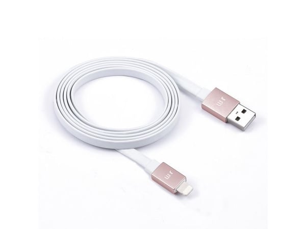 JustMobile DC-268RG, 1,2 m, Lightning, USB A, Vaaleanpunainen, Valkoinen, Suora, Suora