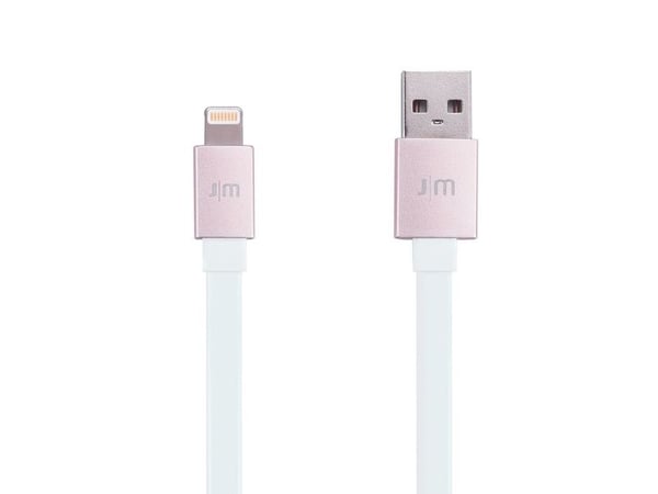 JustMobile DC-268RG, 1,2 m, Lightning, USB A, Vaaleanpunainen, Valkoinen, Suora, Suora