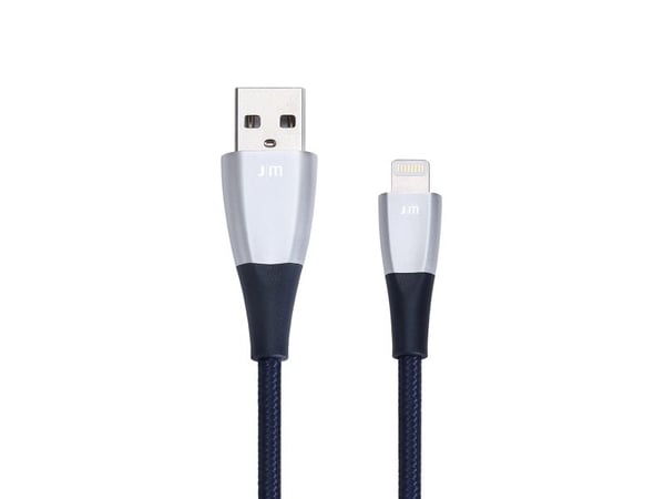 JustMobile ZinCable, 1,5 m, Lightning, USB A, Sølv, Termoplastisk elastomer (TPE), Tablet: iPad 4, iPad mini, iPad mini with Retina Display, iPad m...