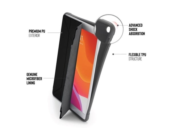 Pipetto Origami Shield til iPad 10,2" (2019/2020/2021) - svart