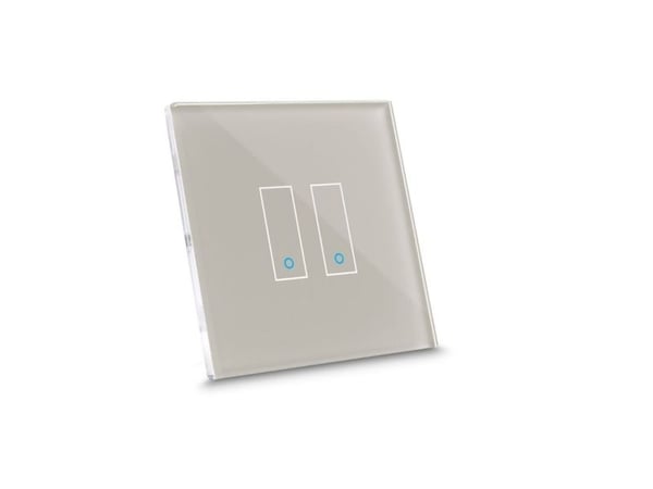 Iotty Smart Switch Frontplate med dobbel knapp - Lag din egen Smart Switch - Grå