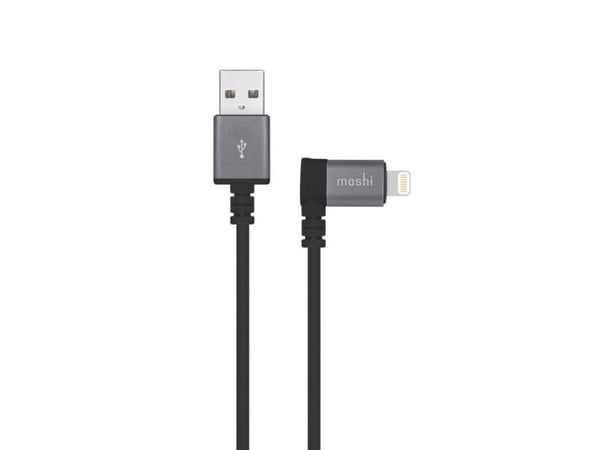 Moshi 99MO023043, 1,5 m, Lightning, USB A, Musta, Suora, Kulmikas