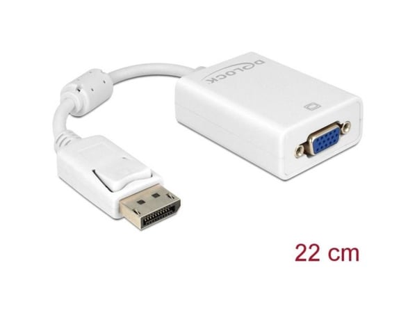 Delock - VGA-adapter - DisplayPort (hann) til HD-15 (VGA) (hunn) - 12.5 cm