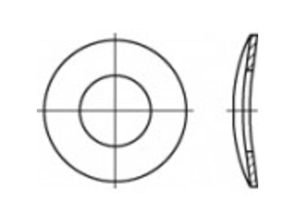 TOOLCRAFT fjäderbricka, invändig diameter 37 mm DIN 137 fjäderstål 50 st