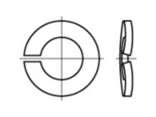 TOOLCRAFT 105857 fjærskive innvendig diameter 16,2 mm DIN 128 fjærstål varmforsinket 250 stk