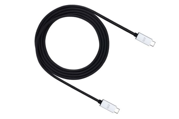 JustMobile AluCable USB-C - USB, 2 m, USB C, USB C, Musta, Valkoinen