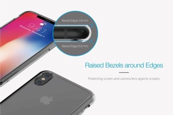 JustMobile TENC, Suojus, Apple, iPhone X, 14,7 cm (5.8"), Läpinäkyvä