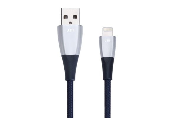 JustMobile ZinCable, 1,5 m, Lightning, USB A, Sølv, Termoplastisk elastomer (TPE), Tablet: iPad 4, iPad mini, iPad mini with Retina Display, iPad m...