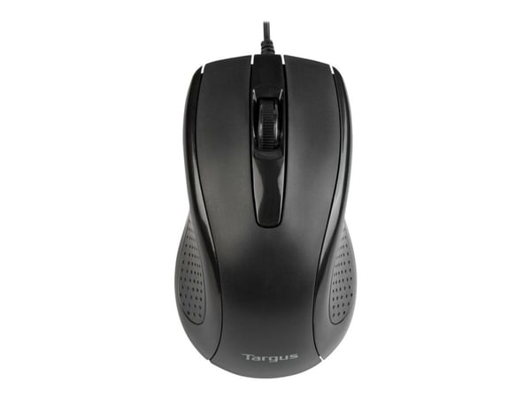 Targus Full-Size - Mus - antimikrobielt middel - optisk - kablet - USB - svart