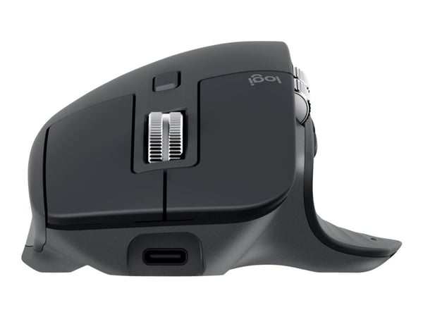 Logitech MX Master 3S - Mus - laser - 7 knapper - trådløs - Bluetooth, 2,4 GHz - Logitech BOLT-mottaker - grafitt