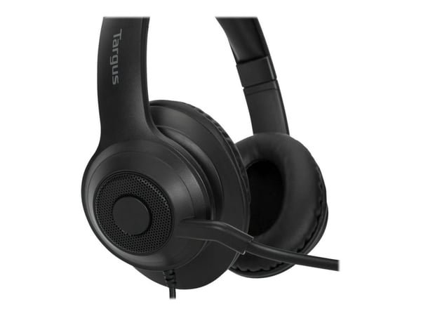 Targus AEH102GL - Hodesett - on-ear - konvertibel - kablet - USB-A - lydisolerende - svart