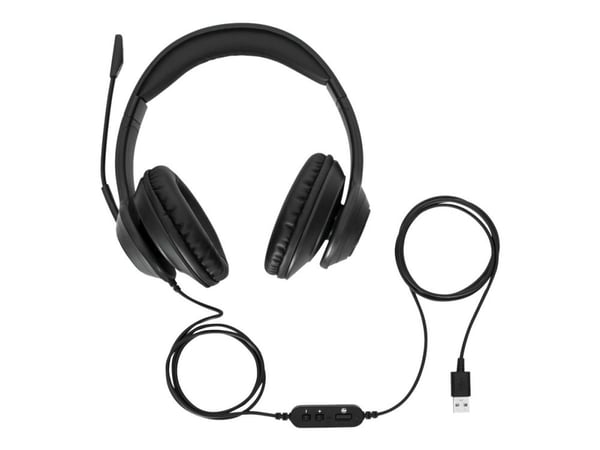 Targus AEH102GL - Hodesett - on-ear - konvertibel - kablet - USB-A - lydisolerende - svart