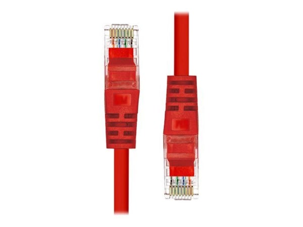 ProXtend - Koblingskabel - RJ-45 (hann) til RJ-45 (hann) - 25 cm - UTP - CAT 5e - formstøpt, uten hindringer - rød