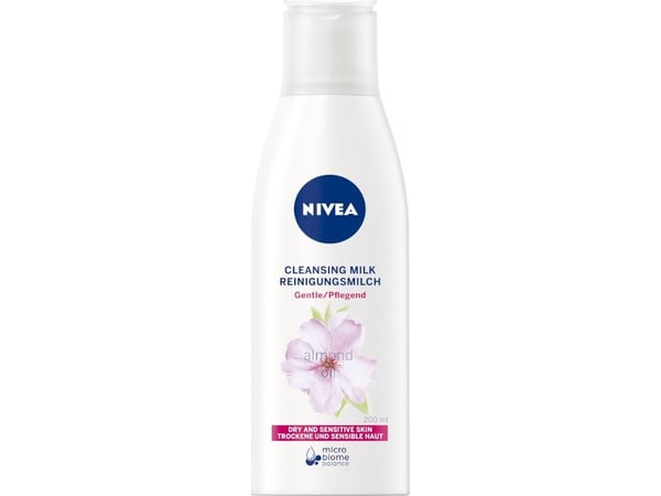 Nivea rensende melk for tørr og sensitiv hud 200 ml